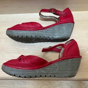 Fly London womens red sandals with heel